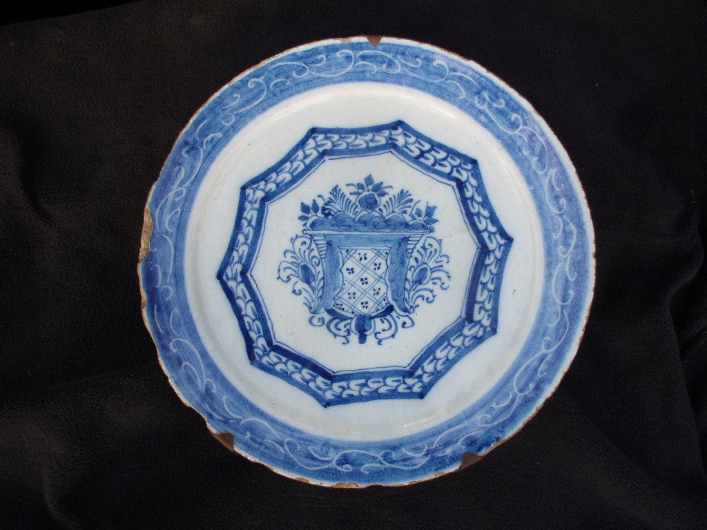 Dutch Delft pancake plate 1800