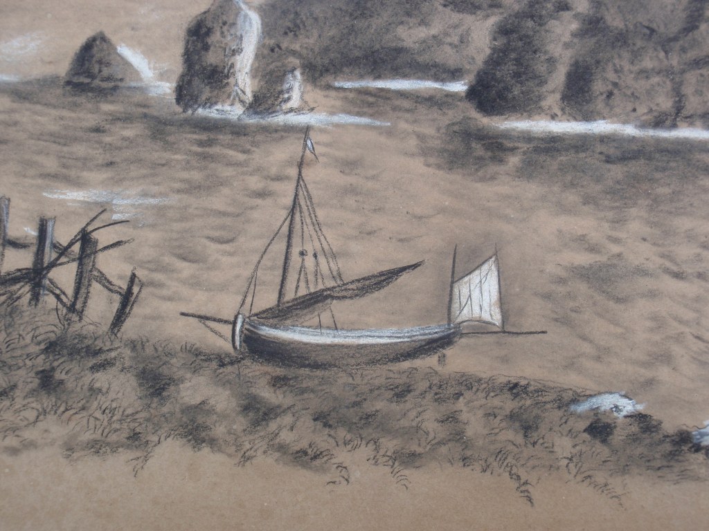 Drawing W. Hore with English phishing boats 1898