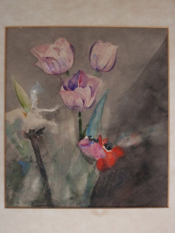 Watercolor flowers by C.A. Lion Cachet 1940-45
