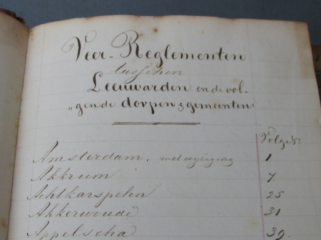 Verzameling verordeningen en veerreglementen van Leeuwarden-7