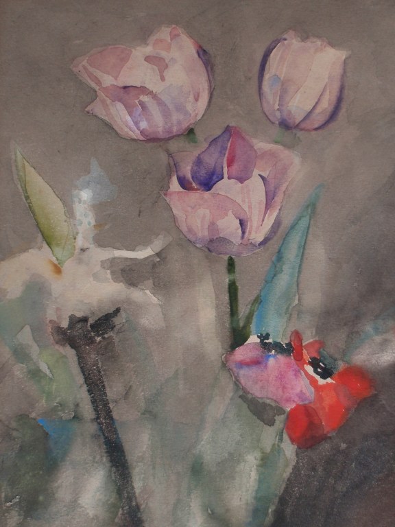 Watercolor flowers by C.A. Lion Cachet from 1940-45